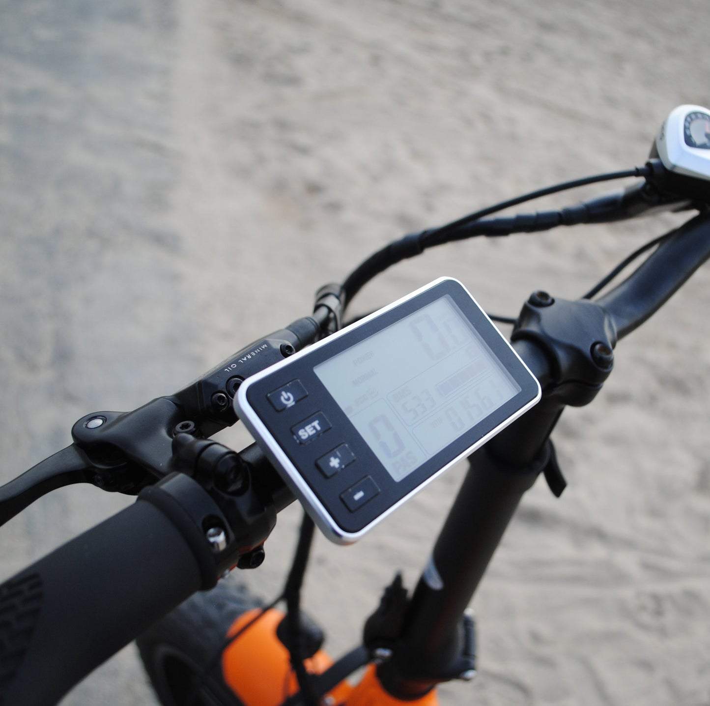 LCD Display on an electric bicycle.